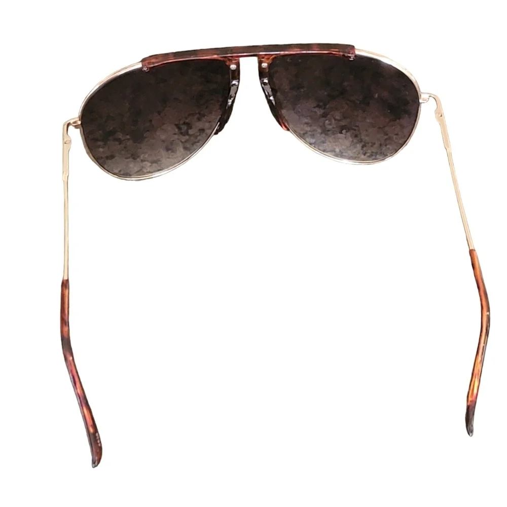 Brown and gold aviator sunglasses